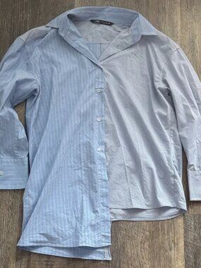 Zara light blue striped shirt